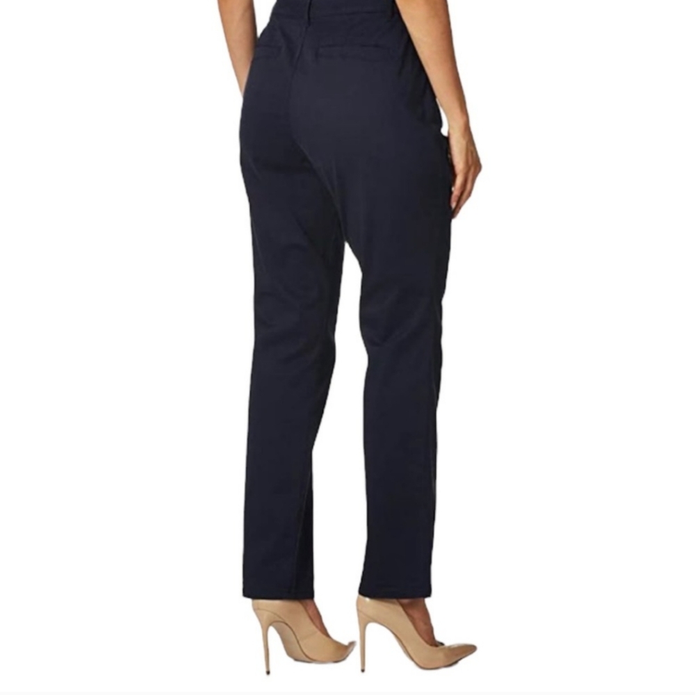 NWT Gloria Vanderbilt Khaki Unltd Straight Leg Dress Pants Size 6 Navy Blue - Picture 3 of 10